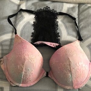Lace Back Racerback Bra (PINK)